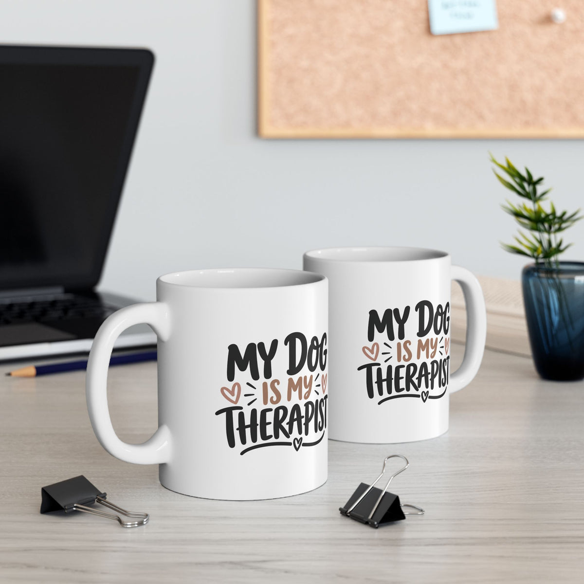 Dog Therapist mug | Ceramic Coffee Mug with Heart Illustration