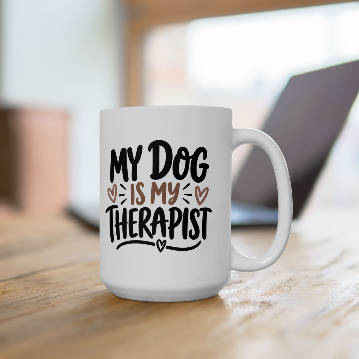 Dog Therapist mug | Ceramic Coffee Mug with Heart Illustration